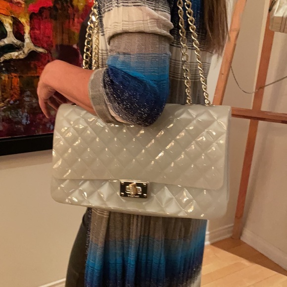 Twin Set Plastic Shoulder Bag (White) - Picture 1 of 3